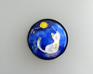 有線七宝「月と猫」